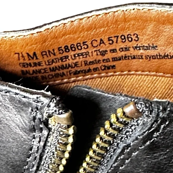 BP. Lance Black Leather Ankle Booties, Round Toe, Zip Closure, Block Heel sz 7.5 - Picture 3 of 14